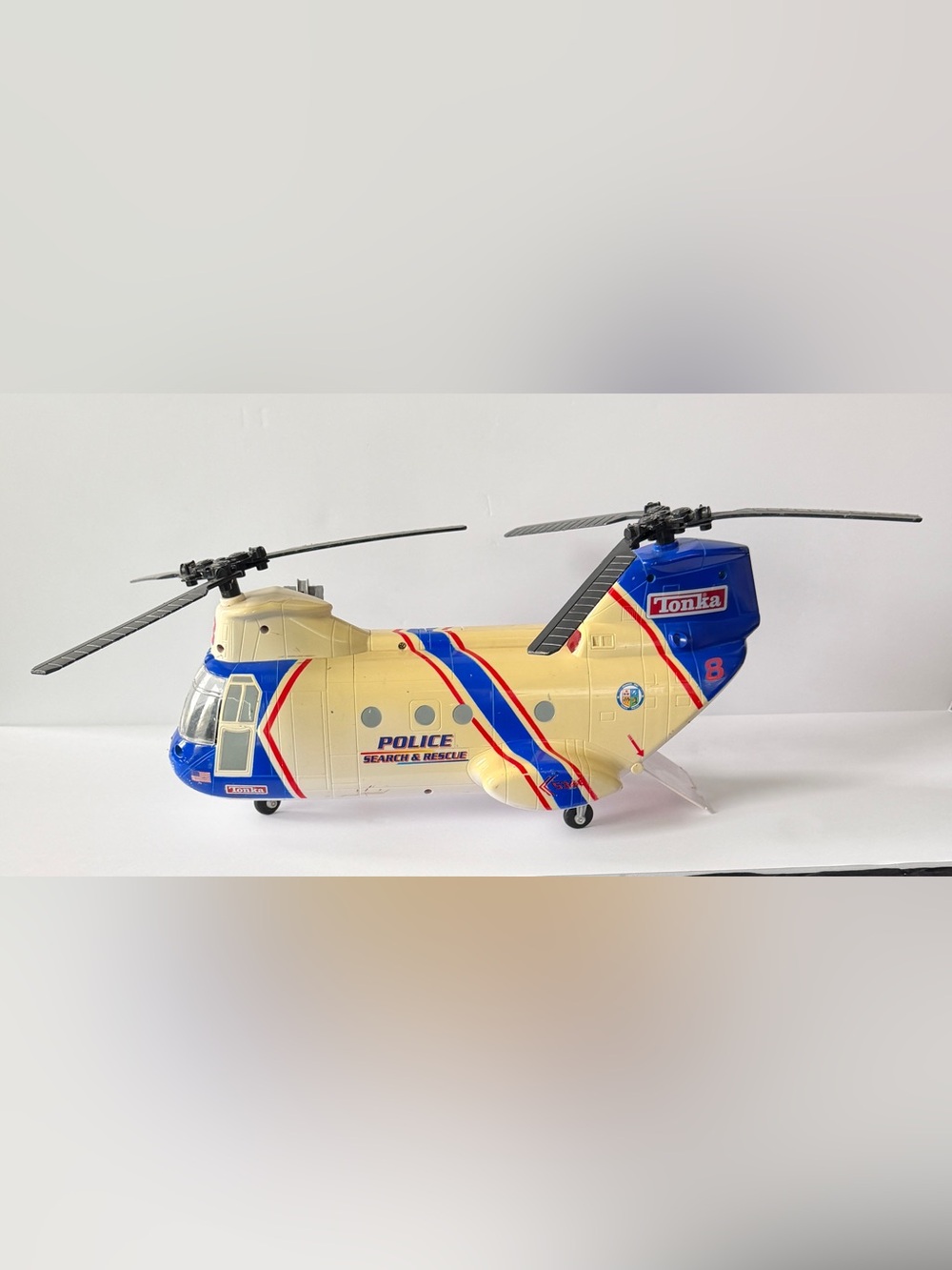 Tonka Police Search & Rescue Helicopter - Cream, Blue & Red